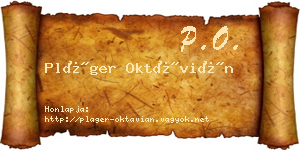 Pláger Oktávián névjegykártya